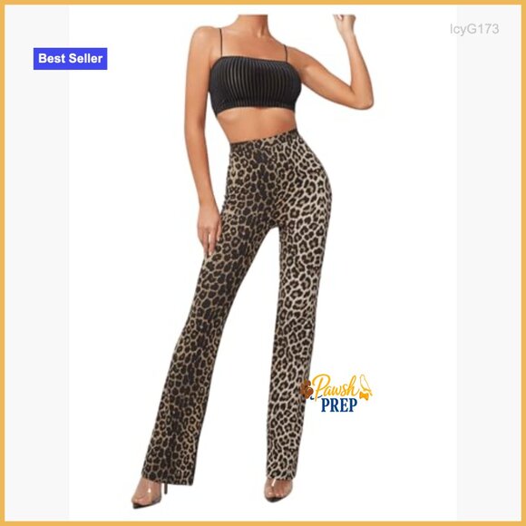 Soft High Waist Flare Leggings, Polyester Stretch, All Seasons Wear - Picture 5 of 7